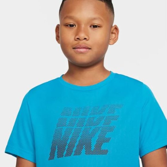 Nike Kids' Imperial Blue Dri-FIT Logo Graphic Tee - Picture 4 of 12